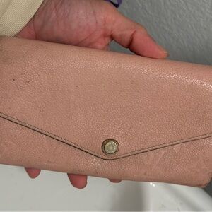 Louis vuitton wallet Blush Pink Leather Envelope purse coin cards